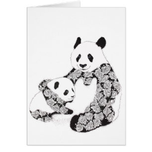 Mutter-und Baby-Panda-Illustration