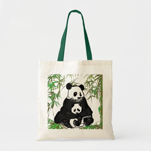 Mutter und Baby Panda/Mamá y Bebé Panda Tragetasche (Vorne)