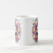 Mutter und Baby Pandas tauchen spielerisch aus der Kaffeetasse (Mittel)