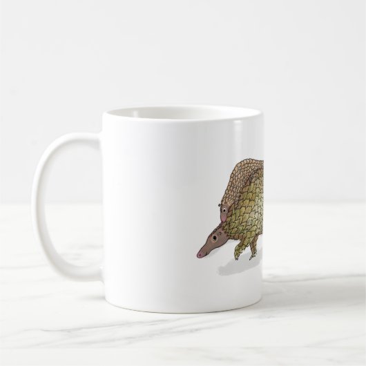 Mutter und Baby-Pangolin-Tasse Kaffeetasse (Links)