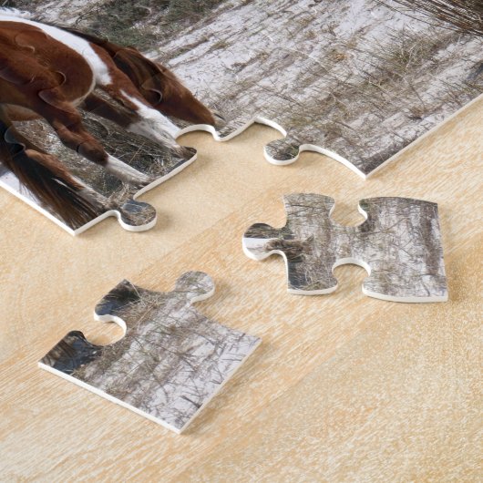 Mutter und Baby Pferd im Assateague Puzzle (Seite)