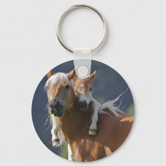Mutter und Baby Pferd Schlüsselanhänger (Vorderseite)