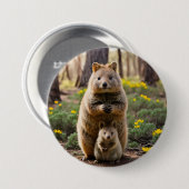 Mutter und Baby Quokka, Button-Abzeichen Button (Vorne & Hinten)