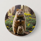 Mutter und Baby Quokka, Button-Abzeichen Button (Vorderseite)