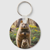 Mutter und Baby Quokka, Keyring Schlüsselanhänger (Rückseite)