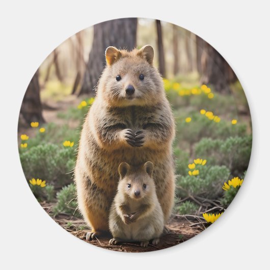 Mutter und Baby Quokka, Kühlschrankmagnet (Vorne)