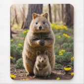 Mutter und Baby Quokka, Mousepad (Vorne)