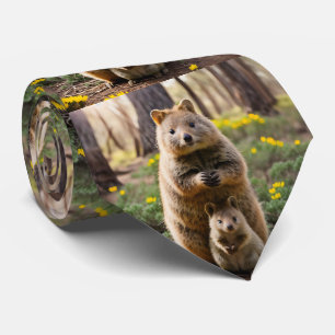 Mutter und Baby Quokka, Neck Tie Krawatte