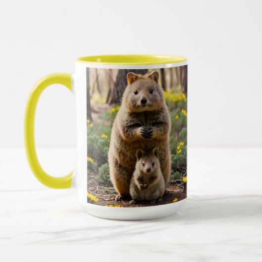 Mutter und Baby Quokka, Tasse (Links)