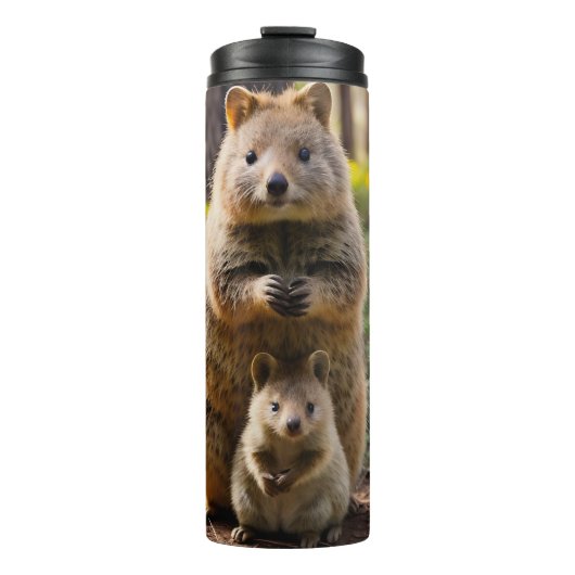 Mutter und Baby Quokka, Thermaltumbler Thermosbecher (Vorderseite)