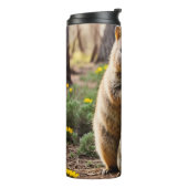 Mutter und Baby Quokka, Thermaltumbler Thermosbecher (Nach links gedreht)