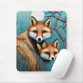 Mutter und Baby Red Fox Mousepad (Mit Mouse)