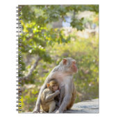 Mutter und Baby Rhesus Macaque Affen an Wand Notizblock (Vorderseite)