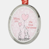 Mutter und Baby rosa Elefant - meine ersten Weihna Ornament Aus Metall (Links)