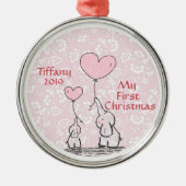Mutter und Baby rosa Elefant - meine ersten Weihna Ornament Aus Metall (Vorne)