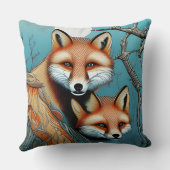 Mutter und Baby-Rotfuchs Kissen (Rückseite)