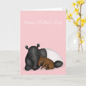 Mutter und Baby Tapir Muttertagskarte Karte (Gelbe Blume)