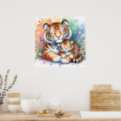 Mutter und Baby-Tiger Poster (Küche)