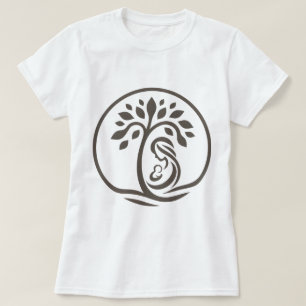 Mutter und Baby Tree Khaki Silhouette Birth, Gesch T-Shirt