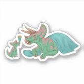 Mutter und Baby Triceratops Aufkleber (Vorderseite)