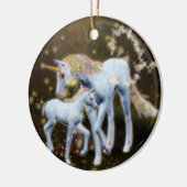 Mutter und Baby Unicorn Keramikornament (Links)