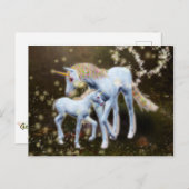 Mutter und Baby Unicorn Postkarte (Vorne/Hinten)