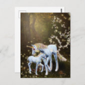 Mutter und Baby Unicorn Postkarte (Vorne/Hinten)