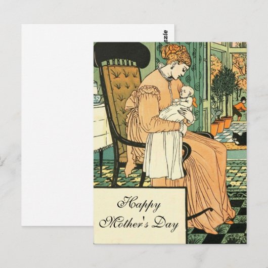 Mutter und Baby, Vintag Postkarte (Vorne/Hinten)