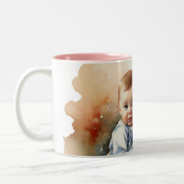 Mutter und Baby Wasserfarbe Kunst Zweifarbige Tasse