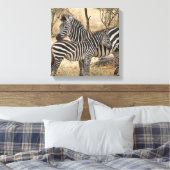Mutter und Baby Zebra Canvas Print Leinwanddruck (Insitu (Schlafzimmer))