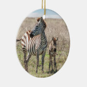 Mutter und Baby Zebra Keramik Ornament (Rechts)