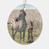 Mutter und Baby Zebra Keramik Ornament (Links)