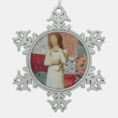 Mutter-und Baby-Zinn-Schneeflocke-Verzierung Schneeflocken Zinn-Ornament (Vorderseite)