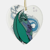 Mutter- und Babydrache Keramik Ornament (Rechts)