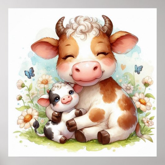 Mutter und Babykuh Poster (Vorne)