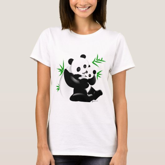 Mutter- und Babypandas T-Shirt (Vorderseite)