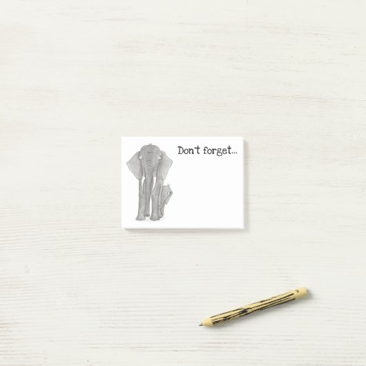 Mutter und Elefant "vergiss nicht" Post-it Klebezettel (Auf Schreibtisch)