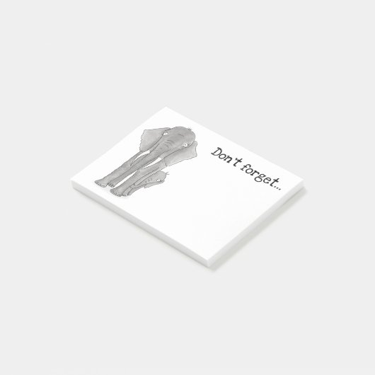 Mutter und Elefant "vergiss nicht" Post-it Klebezettel (angewinkelt)