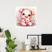 Mutter und Ferkel Poster (Heimbüro)