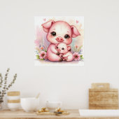 Mutter und Ferkel Poster (Küche)