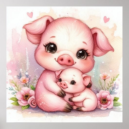 Mutter und Ferkel Poster (Vorne)