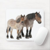 Mutter und Fohlen lächeln, belgisches Pferd, belgi Mousepad (Mit Mouse)