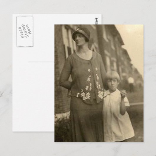 Mutter- und Gebäude-Tochter Postkarte (Vorne/Hinten)