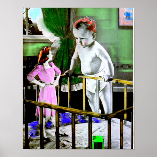 Mutter und ihr Riesenbaby der 40er Jahre Poster (Vorne)