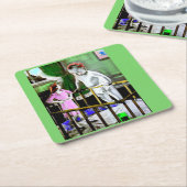 Mutter und ihr Riesenbaby der 40er Jahre Rechteckiger Pappuntersetzer (angewinkelt)