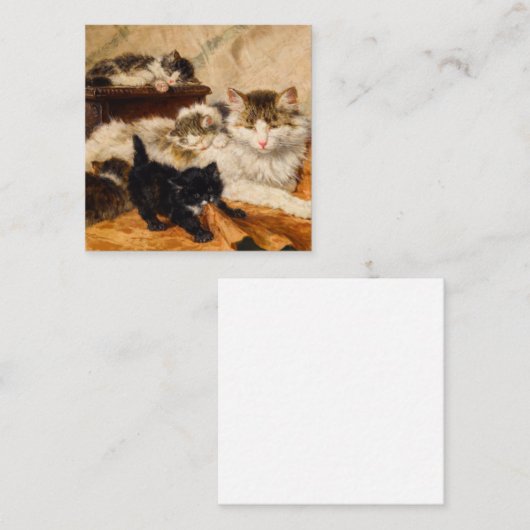 Mutter und ihre Kätzchen Begleitkarte (Vorne/Hinten)