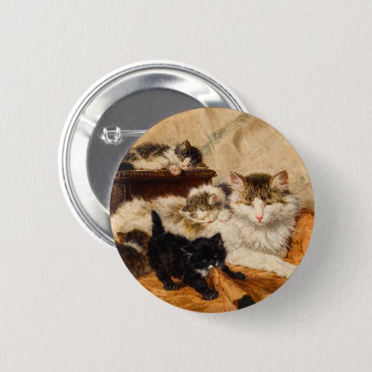 Mutter und ihre Kätzchen Button (Vorne & Hinten)