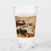 Mutter und ihre Kätzchen Glas (Rückseite)
