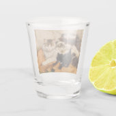 Mutter und ihre Kätzchen Schnapsglas (Rückseite)