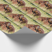 Mütter und junge Orang-Utans (Pongo pygmaeus) Geschenkpapier (Ecke)
